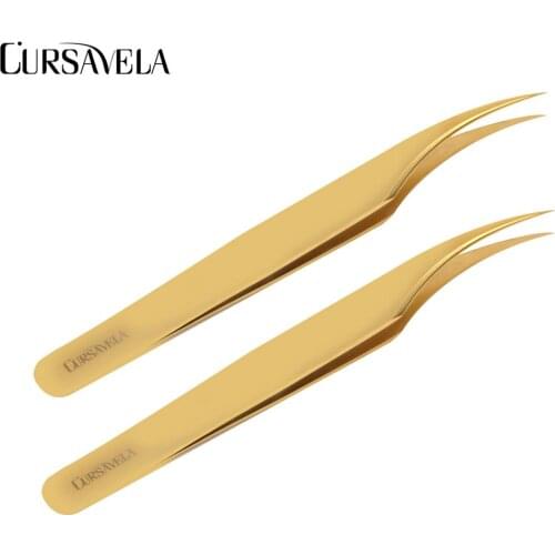 CURSAVELA Anti-static Tweezers for Eyelash Extension 1pcs Stainless Steel 3D Precision Tools Grafting Lashes Eyebrow Tweezers