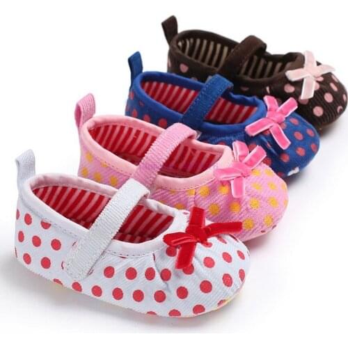 DHL 50pair New Adorable Toddler Infant Newborn Baby Girl Flower Dot Shoes Crib Shoes Size 0-18 Months First Walkers