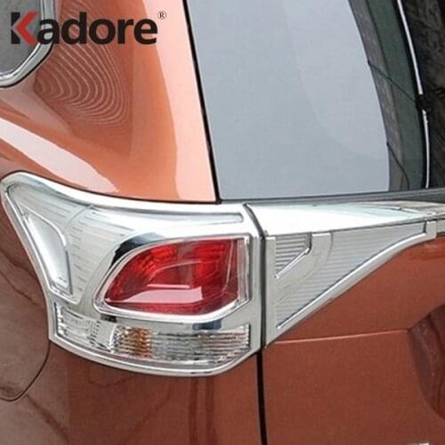 For Mitsubishi Outlander 2013 2014 2015 ABS Chrome Rear Tail Light Lamps Cover Trim Taillight Stickers Car Styling Accessories