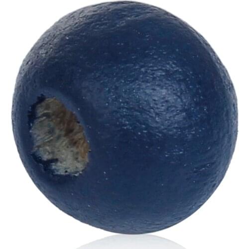 DoreenBeads Wood Spacer Beads Round Deep blue Color Jewelry DIY Findings Charms About 6mm Dia, Hole: Approx 1.6mm-2.1mm, 150 PCs