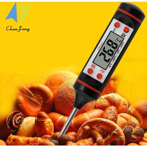 ChanFong Electronic Digital Food Thermometer 304 Stainless Steel Probe Liquid Barbecue Baking Oil Temperature Meter TP101