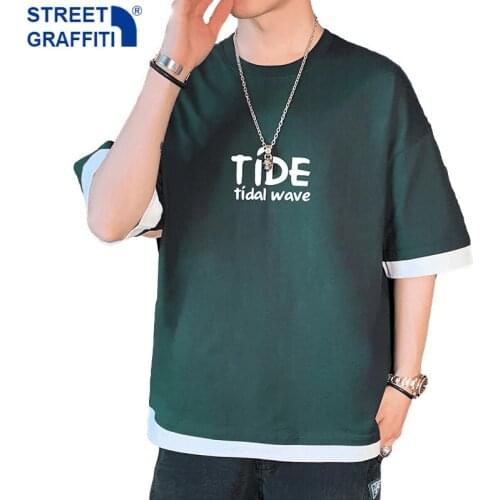Men 2021 Summer New Hot 100% Cotton Hip Hop Streetwear Fashion Letters Tshirts Tees Men Casual O-Neck Soft Chic Male T-Shirts