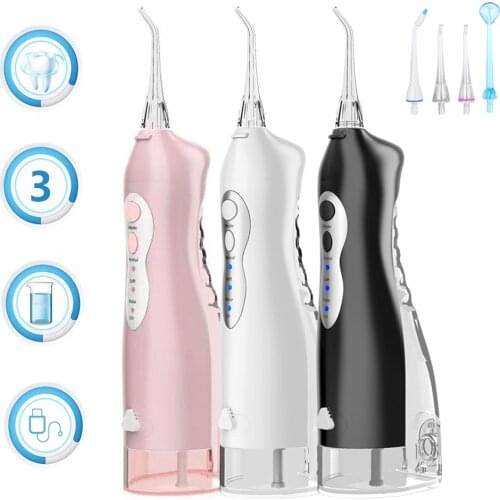 Portable Water Dental Flosser 3 mode Electric Oral Irrigator Water Jet USB Rechargeable Dental Irrigator IPX7 Teeth Cleaning
