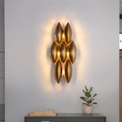 Nordic Minimalist Wall Lamp Gold Honeycomb Lamp Living room Background Wall Staircase Aisle Decoration Small Wall Lamp