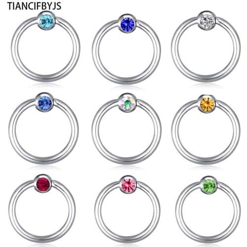 TICNCIFBYJS 14G Stainless Steel Nose Hoop Ring Septum Rings Cartilage Helix Ear Piercing Body Jewelry Tragus Earring Stud 100PCS