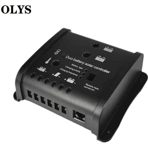 OLYS Mppt PWM Charge Controller 24V 12V 10A Auto Solar Panel Battery Charge Controller RV Solar System Charging Regulator Trip