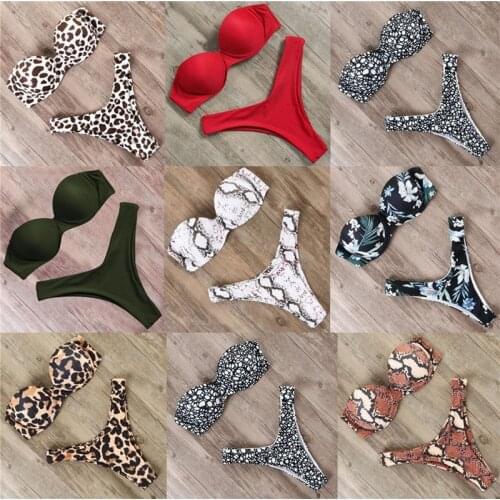 Bikini Swimwear Women Swimsuit 2021 Leopard Brazilian Bikini Set Push Up Bathing Suit Female Summer Beach Wear Biquini