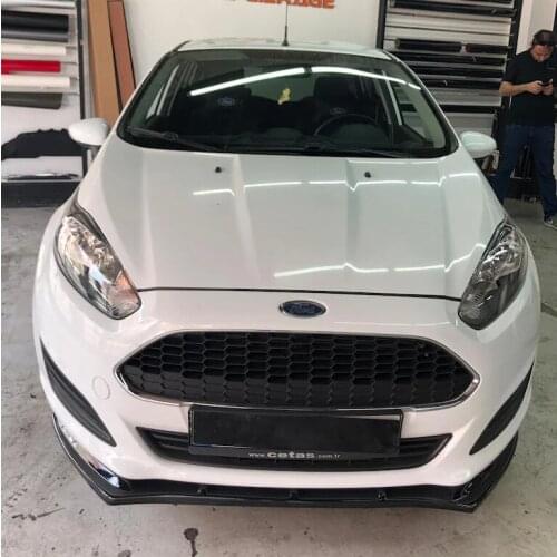 Ford Fiesta Mk6 2012+ Front Bumper Lip Attachment Gloss Black 3 Pcs