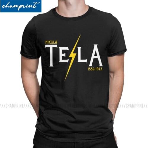 Nikola Tesla Tribute Men T Shirt Electricity Science Physicist Energy Inventor Geek T-Shirts Nerd Funny Tees Summer Clothes