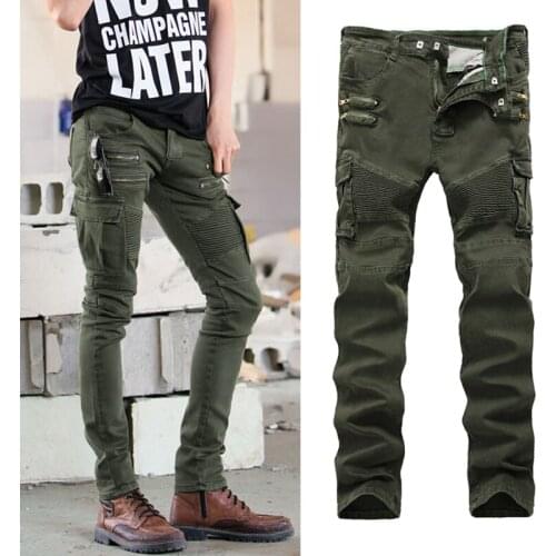 Nopnogn Men's Biker Jeans