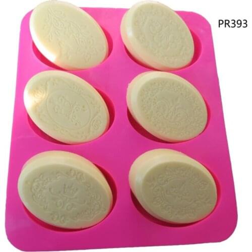 PRZY PR393 DIY Silicone Soap Mold For Soap Making 6 Forms Oval Soap Mould Handmade Craft Flowers Bathroom Kitchen Soap Mold