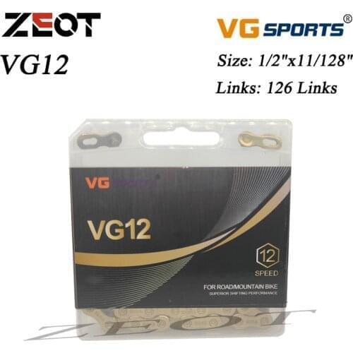 VG Sports 12 Speed MTB Road Bike Chains 126L 12 Speed Bicycle Chain Magic Button Mountain With Original Box 12V Gold Chain