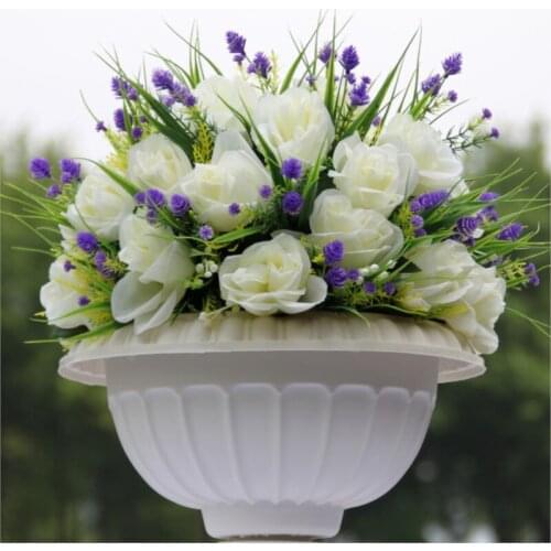 White wedding decoration party flower bouquets for road lead or wedding column white flowers road lead flower 6pcs/lot