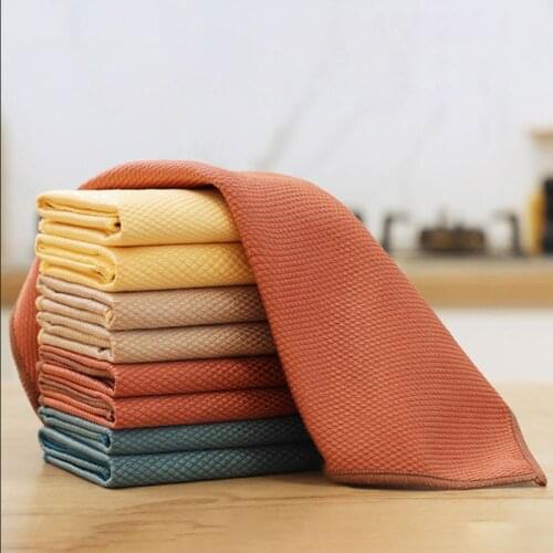 Fish Scale Rags Glass Wipes Cleaning Cloths Household Dishwashing Towels Kitchen Accessories Household Cleaning Tools Cloth