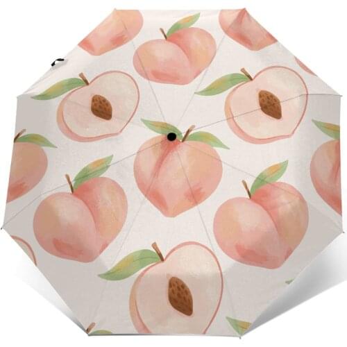 Wind Resistant Folding Automatic Umbrella Women Auto Cute Peach Windproof Umbrellas Rain For Men Parasol