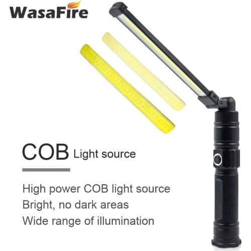 Waterproof COB Led Lanterna Foldable Magetic Flashlights Rotate Working Light USB Rechargeable 5 Modes Torch Lamp For Camping