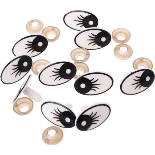 10pcs Plastic Cartoon Safety Doll Eyes For Toy Bear Dolls Puppet Stuffed Animal Crafts Children DIY With Washers