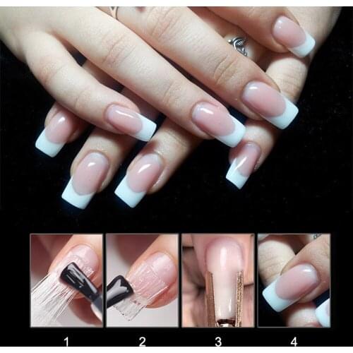 1m/1.5m/2m Nail Art Fiberglass for UV Gel DIY Nails White Acrylic Nail Extension Tips With Scraper DIY Nail Spa Tool Hot Sale