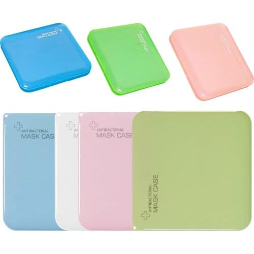 2 Pieces Mouth Cover Storage Single Use Mouth Cover PP Organizer Case Portable Box, Non-transparent, Pink