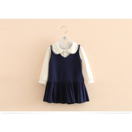 2021 2pcs Spring Baby Girls Children Causal Girls Suit Tops + Dress Girls Clothes Kids Clothes sets 2-7