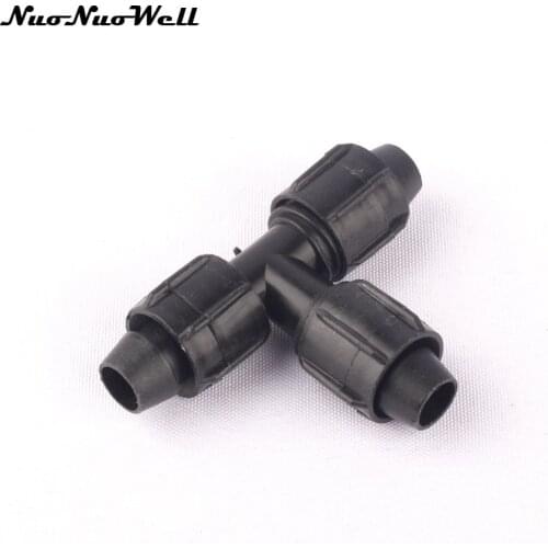 3pcs NuoNuoWell 5/8" 16mm Lock Tee Connector Drip Tape Garden Micro Drip Irrigation Watering Drip Tap Fittings Soft Hose Joint