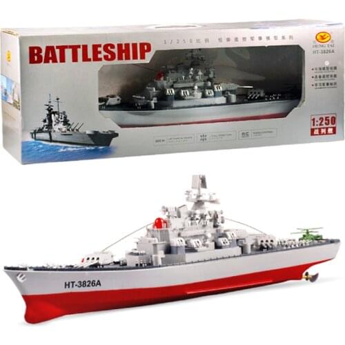 Free Shipping 1:250 HT-3826A RC Battleship Model Central Command Cockpit Simulation Seaplane Assembly Model warship DIY ship toy