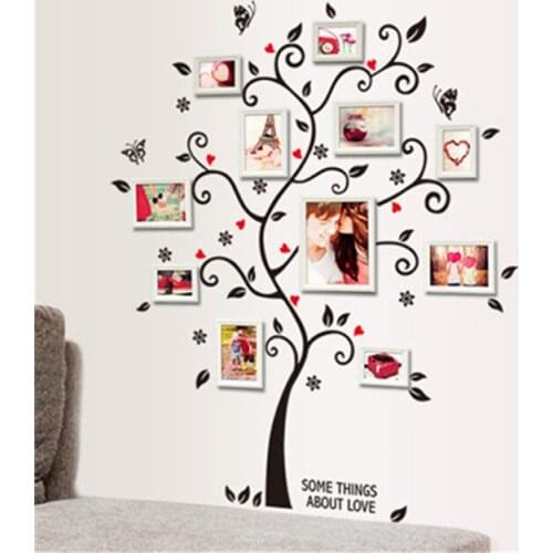 Free Shipping:100*120cm/40*48in 3d Diy Removable Photo Tree Vinyl Wall Decals Wall Sticker Mural Art Home Decoration Posters