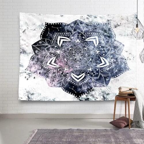Bohemia Tapestry Vintage Exotic Black Mandala Frame for Bedroom Photography Wall Decor