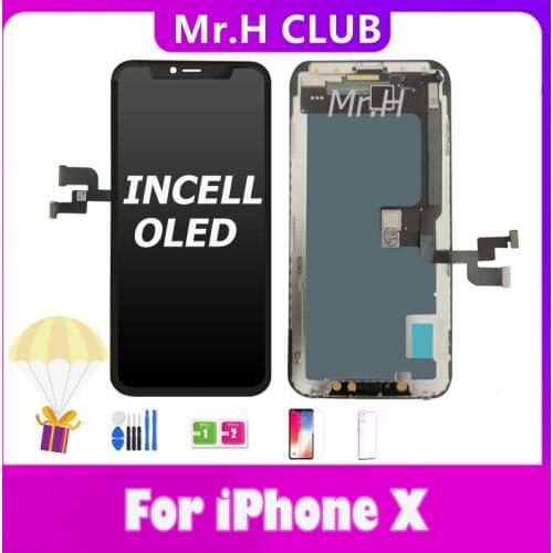INCELL OLED GX HE INCELL JK RJ Screen For iPhone X LCD Display Screen Replacement With 3D Touch LCD True Tone No Dead Pixel