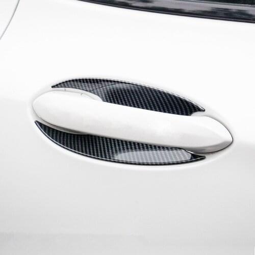 Car Exterior Door Handle Frame Decoration Cover Trim For BMW X3 G01 G08 2018 ABS 4pcs Carbon Fiber Style Auto Door Wrist Decals