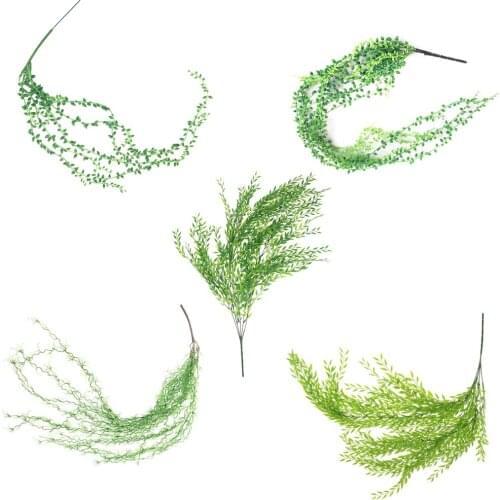 Artificial Pearl Necklace Willow Wall Hanging Succulent Plants