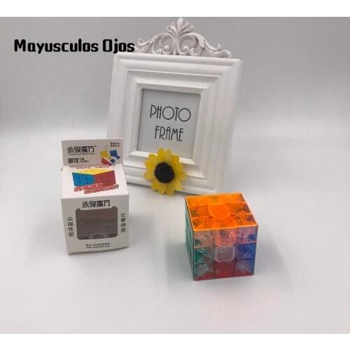 JY 3x3x3 Magic Cube Diy Six Color Toys 55MM Cubo Magico Transparent Extreme Smooth Speed