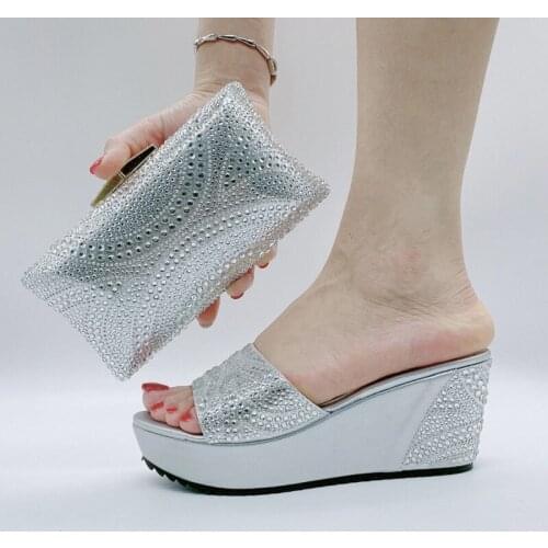 Doershow new style Italian Shoes and Bag Set African Wedding Shoe and Bag set Italy Shoe and Handbag Summer Set Women!!HKV1-1