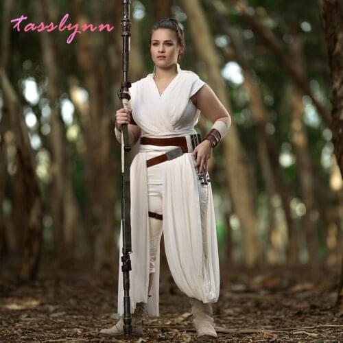 Rey Costume Star 9 The Rise of Skywalker Cosplay Halloween Adult Superhero Jedi Rey Outfit Cosplay Women Pants Full Suit