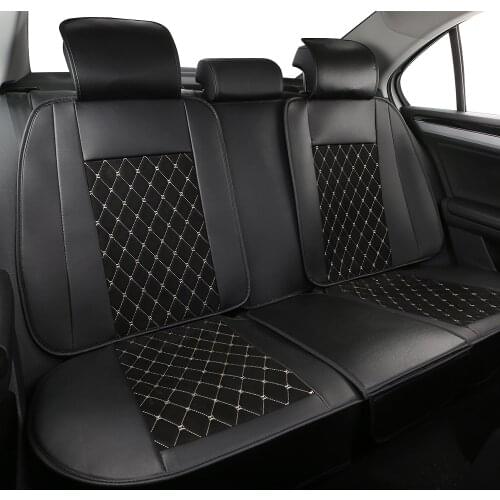 Leather suede car seat cover suitable for 5/7-seat car rear seat red black beige car interior high-end car interior accessories