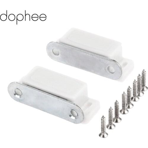 46*16MM Magnetic Door Catches Kitchen Cupboard Wardrobe Magnetic Cabinet Latch Catches Furniture Hardware with Screws 2pcs