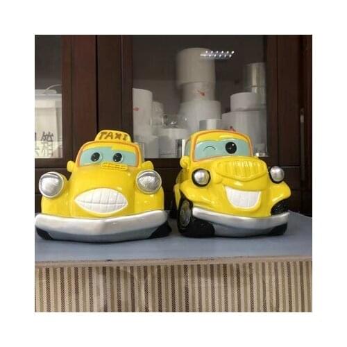 Cartoons Piggy Bank Car Kawaii Resin Toy Desktop Ornaments Home decoration Christmas money Boxes New Year Gift 2021