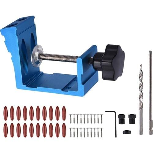 Pocket Hole Jig Kit Dowel Drill Joinery Screw Kit Carpenters Wood Woodwork Guides Joint Angle Tool Carpentry Locator