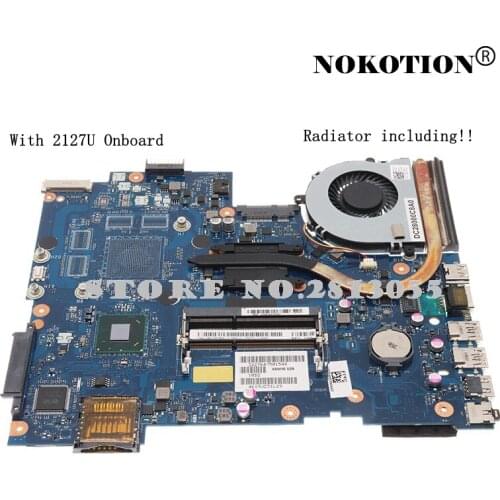 Nokotion CN-0KCFDN Main board For Dell Inspiron 17R-3721 5721 Laptop Motherboard 2127U with heatsink fan