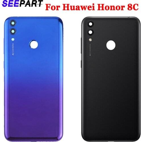 New For Huawei Honor 8C Back Battery Cover For Huawei Honor 8c Back Glass Cover Honor8c BKK-L2 Rear Door Housing Case Panel