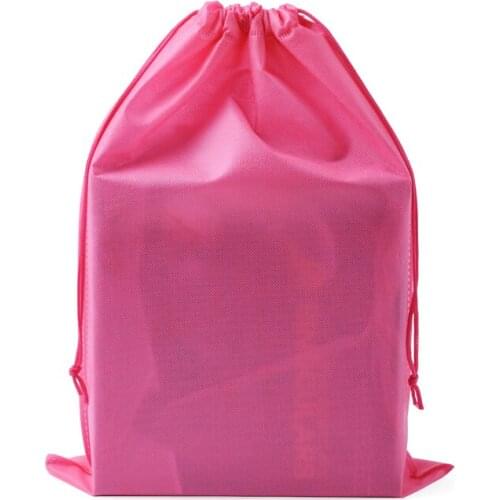 Wholesale Custom Logo Gift Bag 50pcs/Lot 25x30cm Pink Large Jewelry Packaging Drawstring Pouch Fabric Non Woven Bag