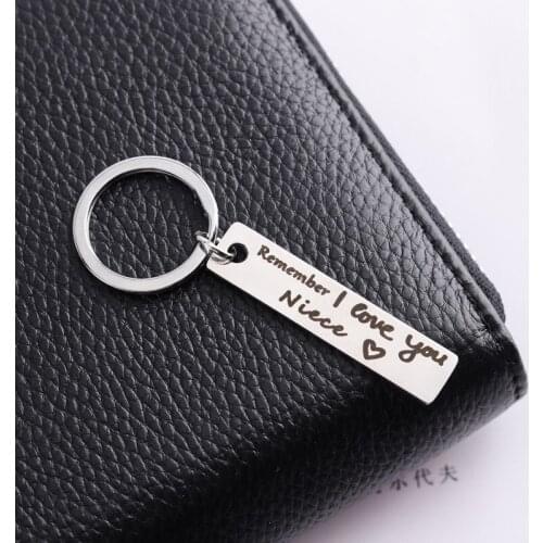 Oeinin Creative Keychain Man Remember I Love You Niece Key Chain Bags Boy Silver Color Key Ring Alloy Pendant Accessories Brelok