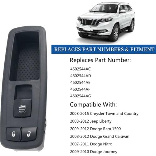 Master Power Window Door Lock Switch Driver Side Replace for Chrysler-Town and Country 4602544AG 4602544AF 68268251AA