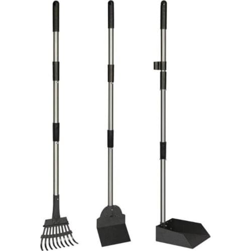 Dog Pooper Scooper With Metal Rake Tray & Spade For Large Medium Small Dogs Pets Great For Grass Dirt Gravel