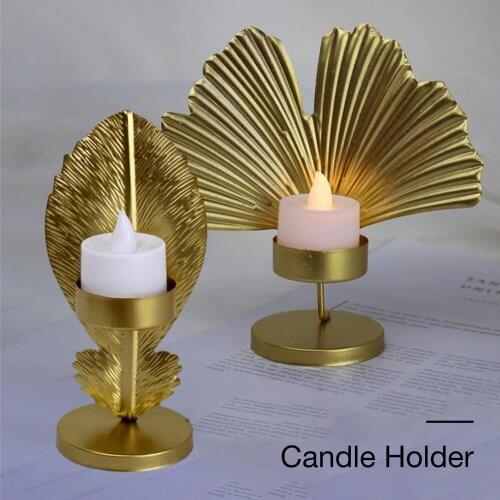 Golden Metal Candlesticks Gold Base Nordic Iron Art Candle Holder Party Wedding Table Ornament Creative Romantic Dinner Decor