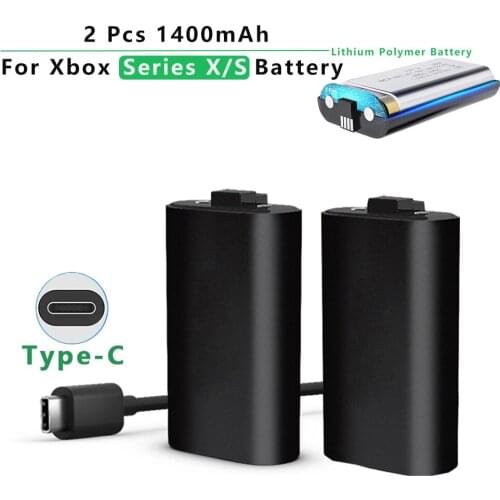 2Pcs 1400mAh Polymer Battery For Xbox Series X/S/Xbox One S/X Wireless Controller Battery For Xbox One Controle