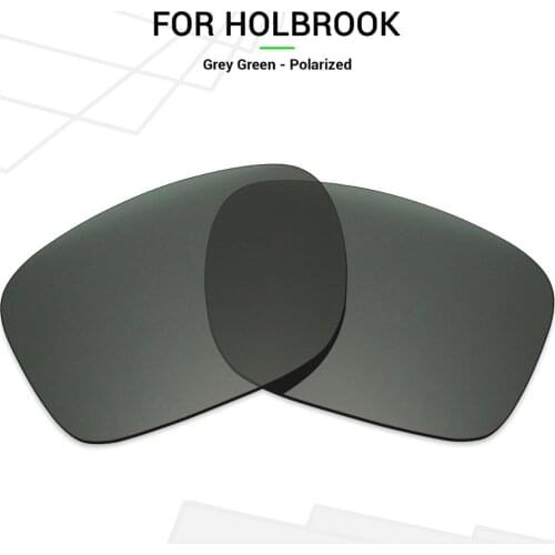 Mryok Anti-Scratch POLARIZED Replacement Lenses for-Oakley Holbrook Sunglasses Grey Green