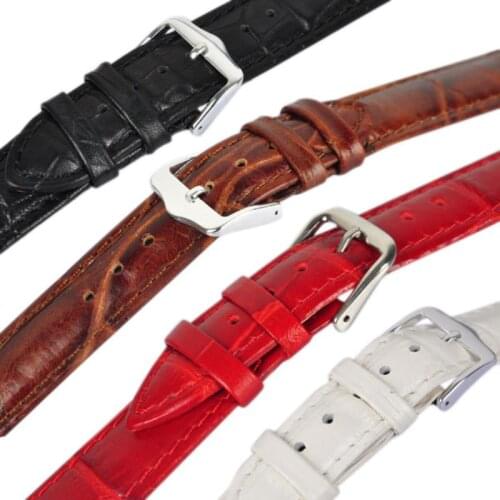 Shellhard 4 Colors Watch Band 12/14/16/18/20/22/24mm Unisex Soft Sweatband PU Leather Watch Strap Buckle Wrist WatchBand