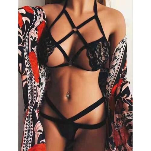 Sexy Bra And Panties Set Lingerie Erotic Bandage Bra And G String Thong Brief Sets Sex Womens Underwear Lingerie Set