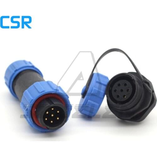 SP13 7pin Waterproof connection plug socket, 7-pin power cord connector, 7-pin male socket, female plug